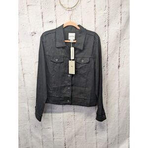 Tommy Bahama Two Palms Raw Edge Jacket Black Sz XL New with Tags Linen
